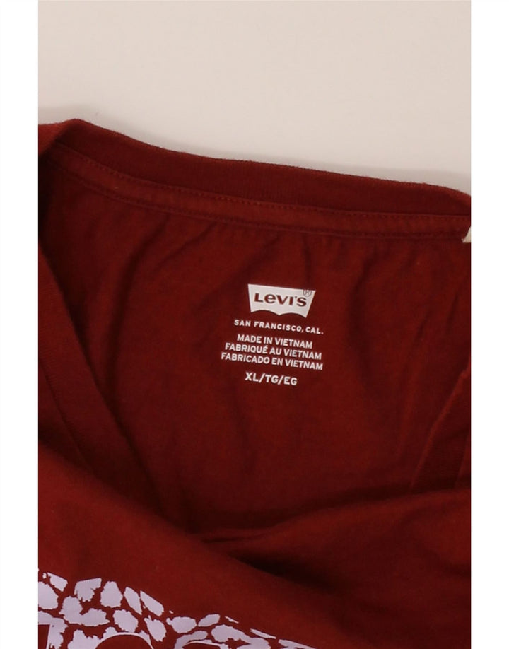 LEVI'S Womens Graphic T-Shirt Top UK 18 XL Red Vintage Levi's and Second-Hand Levi's from Messina Hembry 