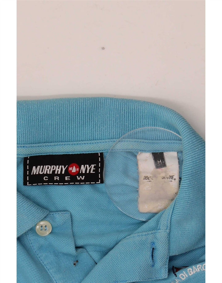 Murphy & Nye Mens Graphic Polo Shirt Medium Blue
