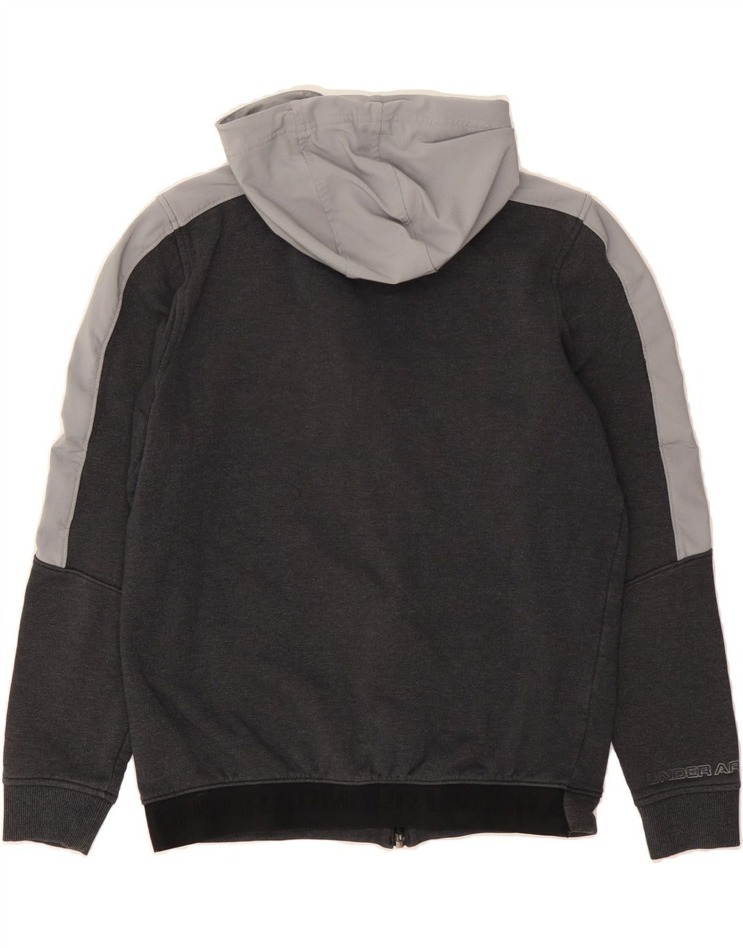 UNDER ARMOUR Mens Zip Hoodie Sweater Small Grey Colourblock Cotton Vintage Under Armour and Second-Hand Under Armour from Messina Hembry 