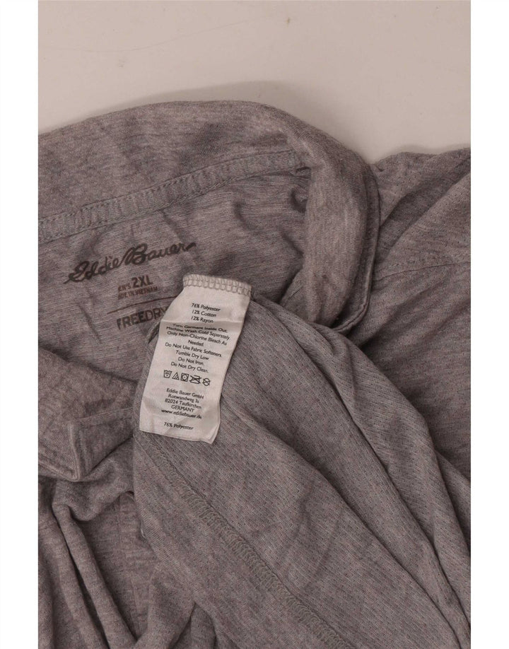 Eddie Bauer Polo à manches courtes pour hommes, coupe régulière, 2XL, gris, polyester