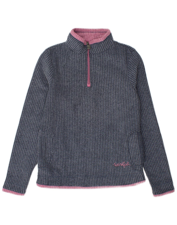 Maglione in pile da donna con collo con zip Weird Fish UK 8 piccolo poliestere blu