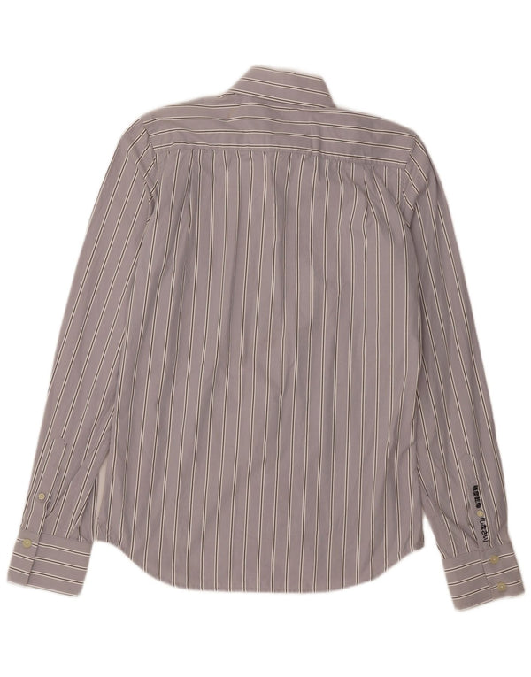Camisa masculina Superdry algodão listrado cinza médio