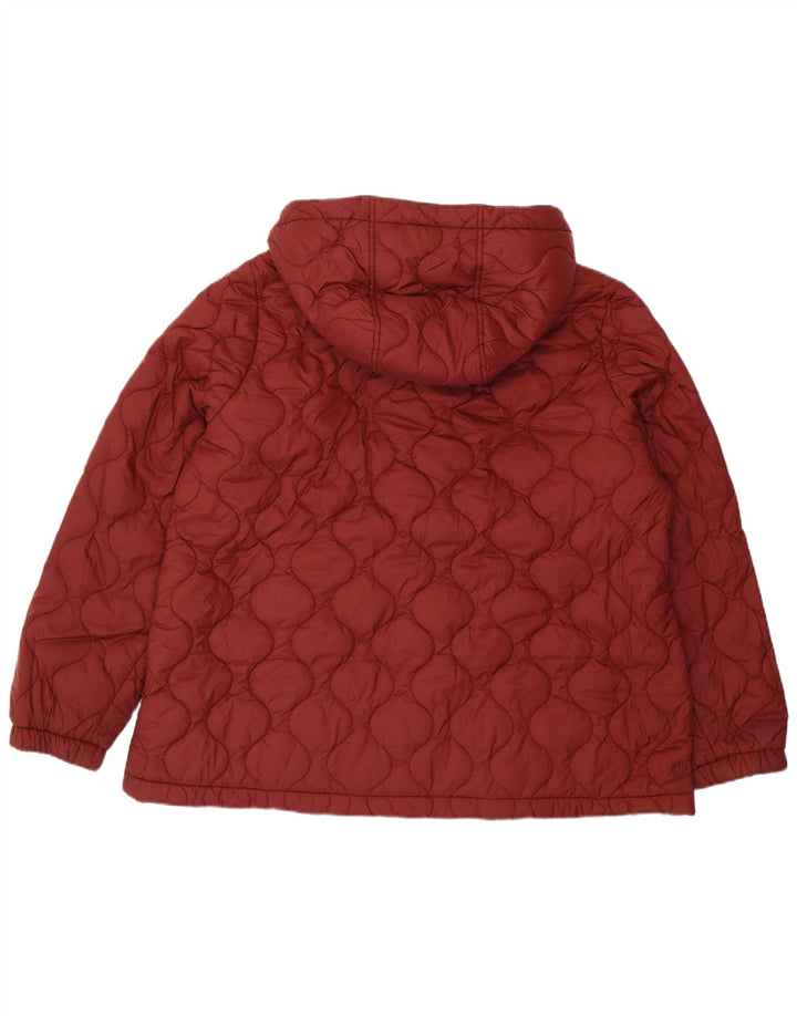 FAT FACE Womens Hooded Quilted Jacket UK 20 2XL Burgundy Polyester
