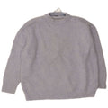 Zara Pull surdimensionné à col rond pour femme UK 18 XL Bleu Polyester