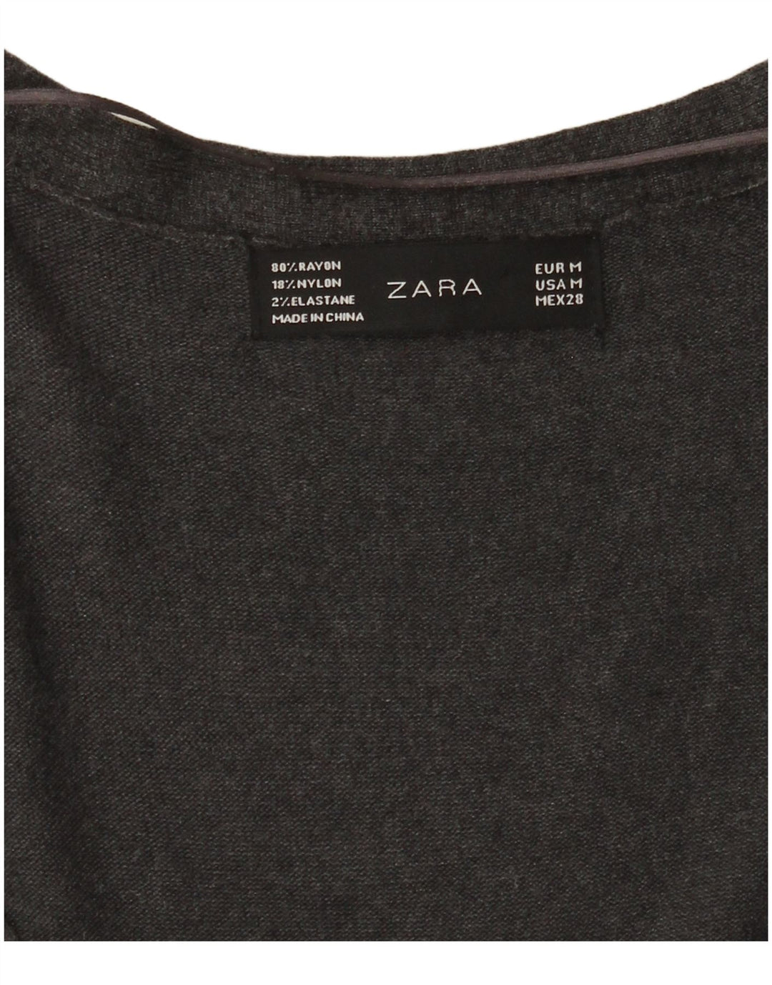 ZARA Womens Longline Cardigan Sweater UK 12 Medium Grey Rayon
