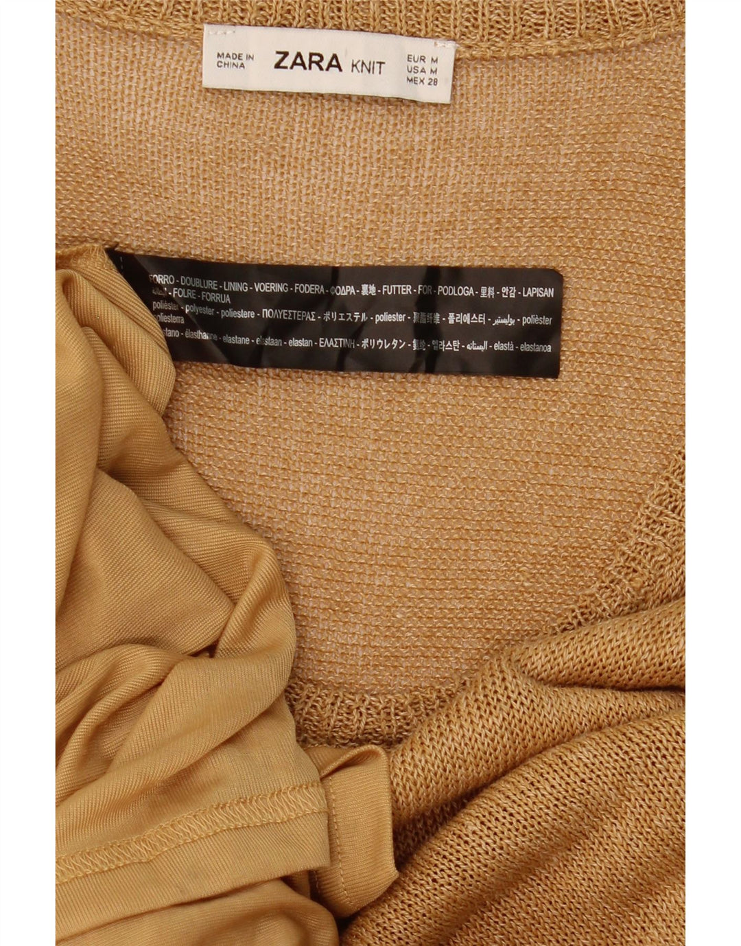 Zara Womens Maxi Sleeveless Jumper Dress UK 12 Medium Beige Polyester