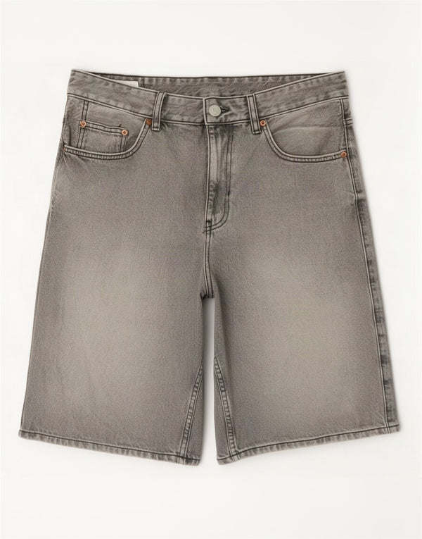 Zara Mens Shorts De Mezclilla IT 44 Grande W34 Algodón Gris