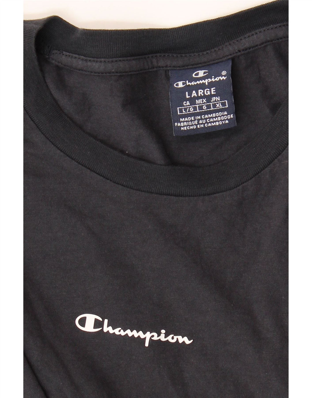CHAMPION Mens T-Shirt Top Large Navy Blue
