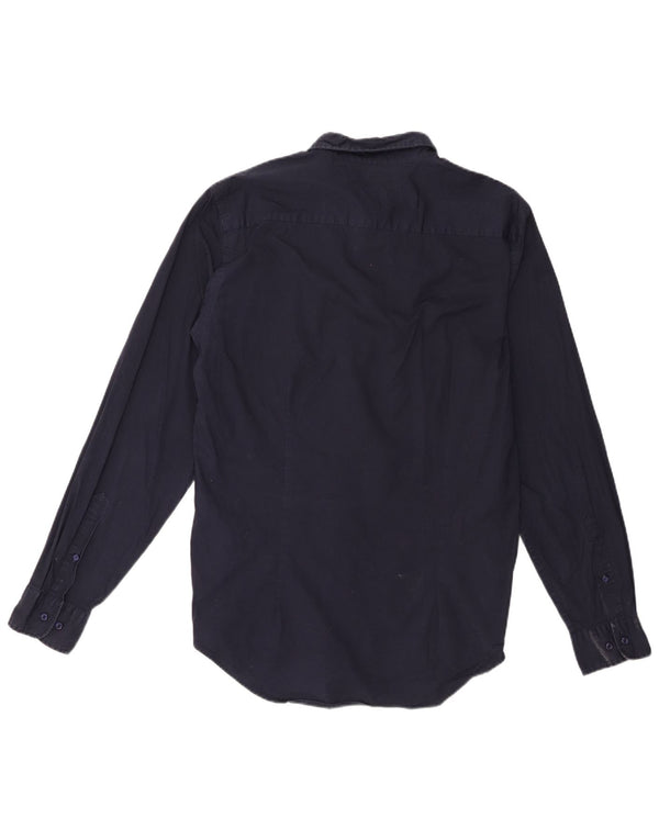 Tommy Hilfiger herre Slim Fit skjorte XL marineblå bomuld