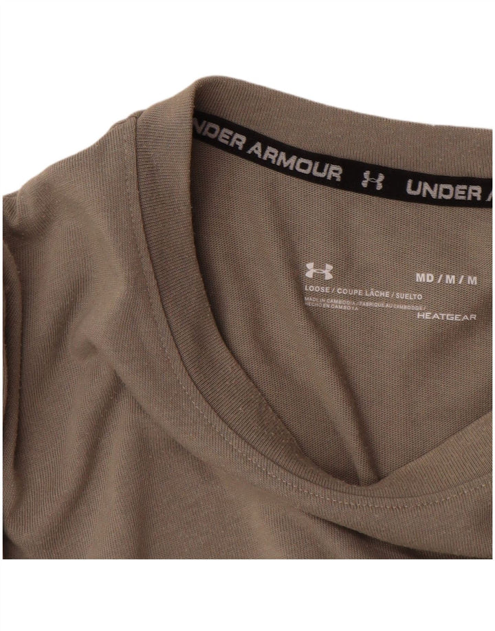 UNDER ARMOUR Mens Heat Gear Graphic T-Shirt Top Medium Grey