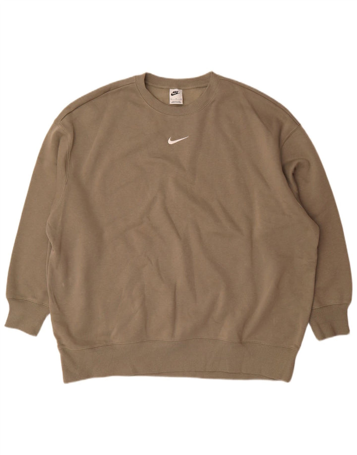 Nike Dame Sweatshirt Jumper UK 18 XL Grå Bomuld