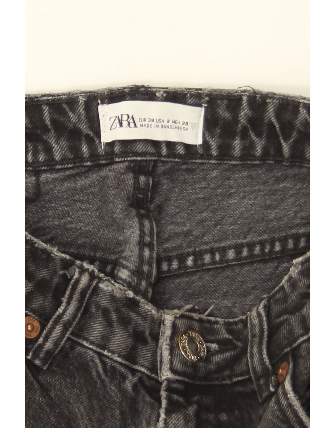 ZARA Womens Distressed Tapered Jeans EU 38 Small W28 L27 Grey