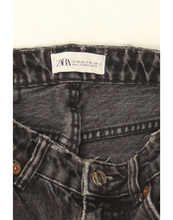 ZARA Womens Distressed Tapered Jeans EU 38 Small W28 L27 Grey