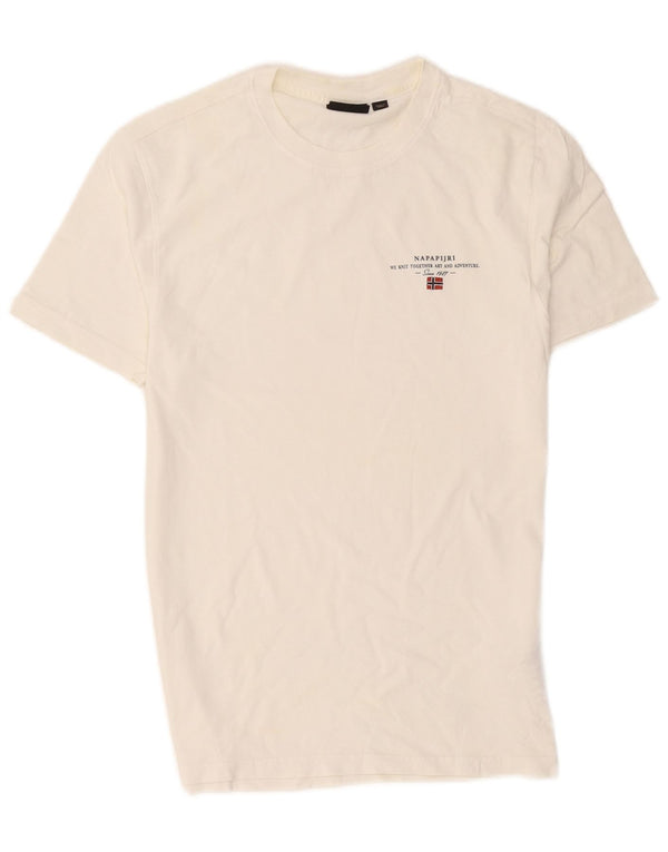 Napapijri Homme Geographic T-Shirt Top XS Blanc Coton