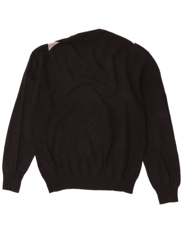 Maglione Kappa da uomo con scollo a V 2XL Nero Argyle/Diamond Lambswool