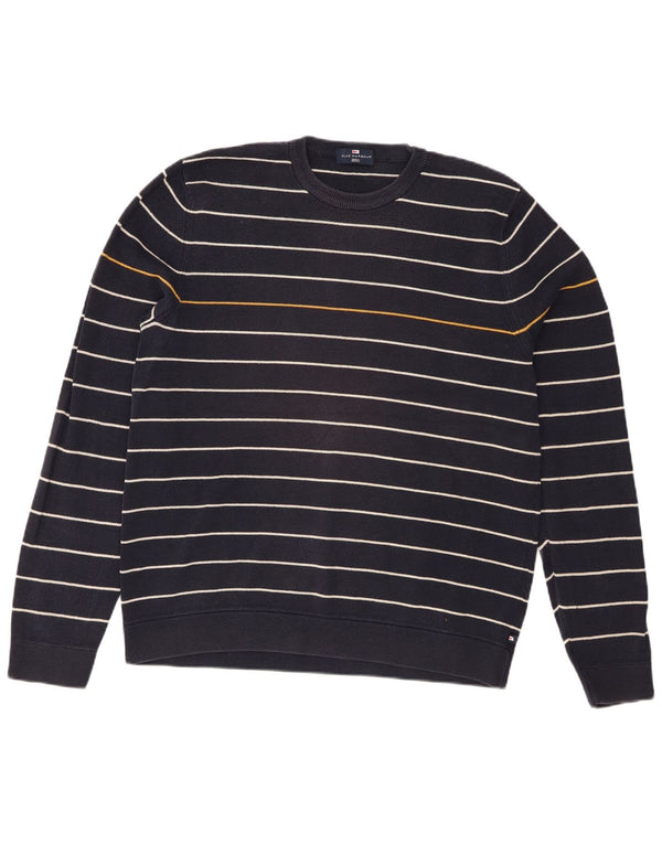 Marks & Spencer Mens Blue Harbour Crew Neck Jumper Sweater Medium Navy Blue