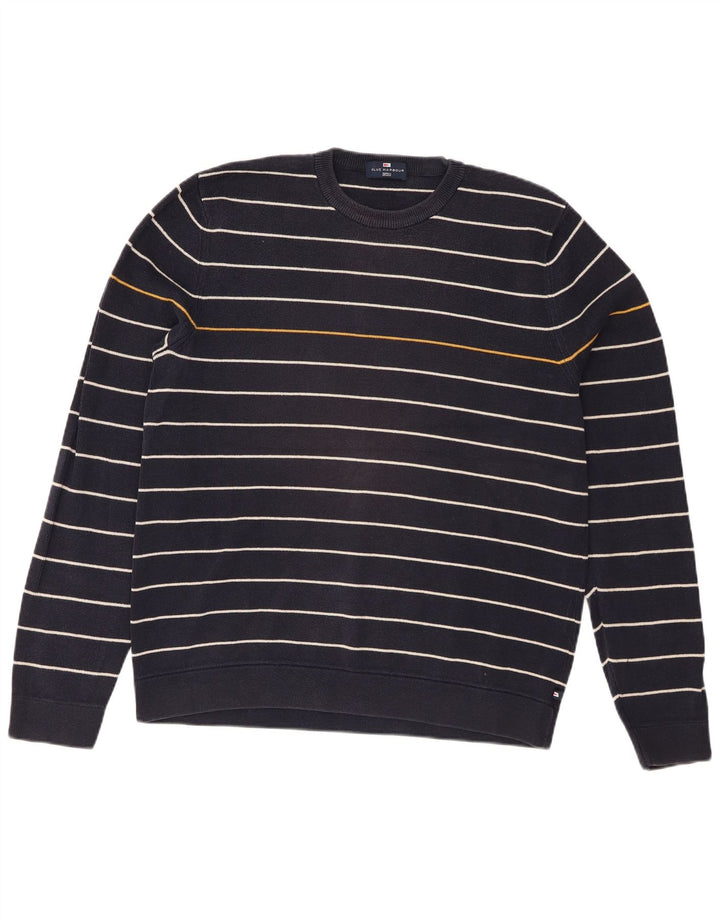 Marks & Spencer Herren Blauer Harbor-Pullover mit Rundhalsausschnitt Mittelmarineblau