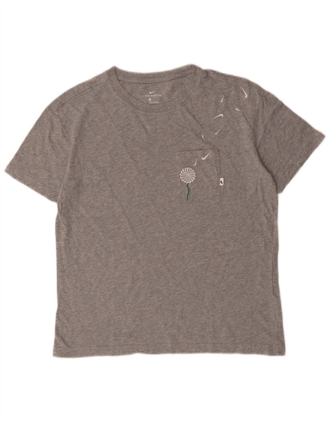 Nike Herren-T-Shirt mit Grafik, Größe S, grau gefleckte Baumwolle