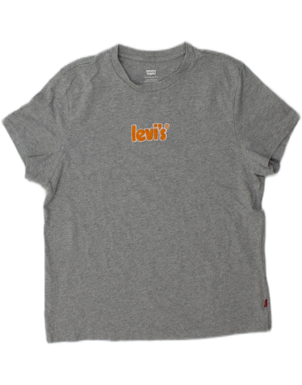 T-shirt grafica oversize da donna Levi's Top UK 10 piccola grigia