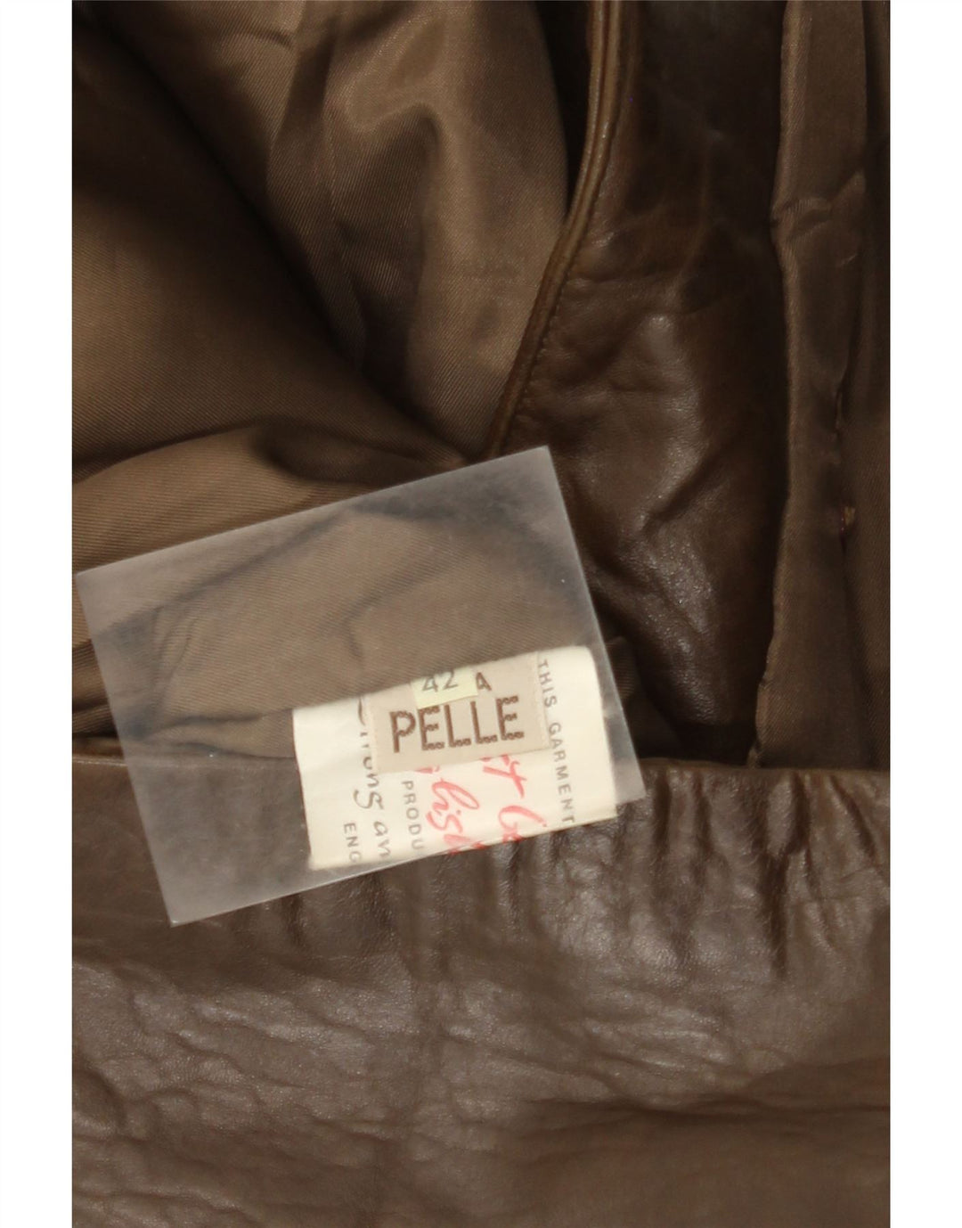 Palton din piele vintage pentru femei IT 42 din piele maro medie