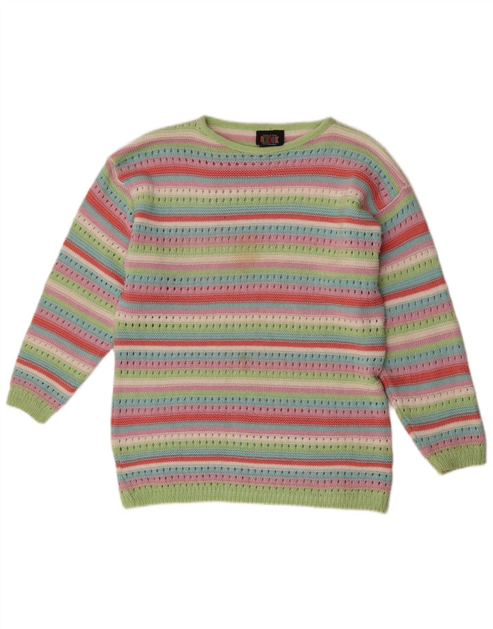 Redok Womens Boat Neck Jumper Sweater UK 16 Large Multicoloured Striped