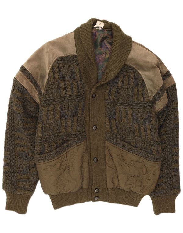 Angelo Litrico Cárdigan para hombre IT 52/54 Large Caqui Colorblock