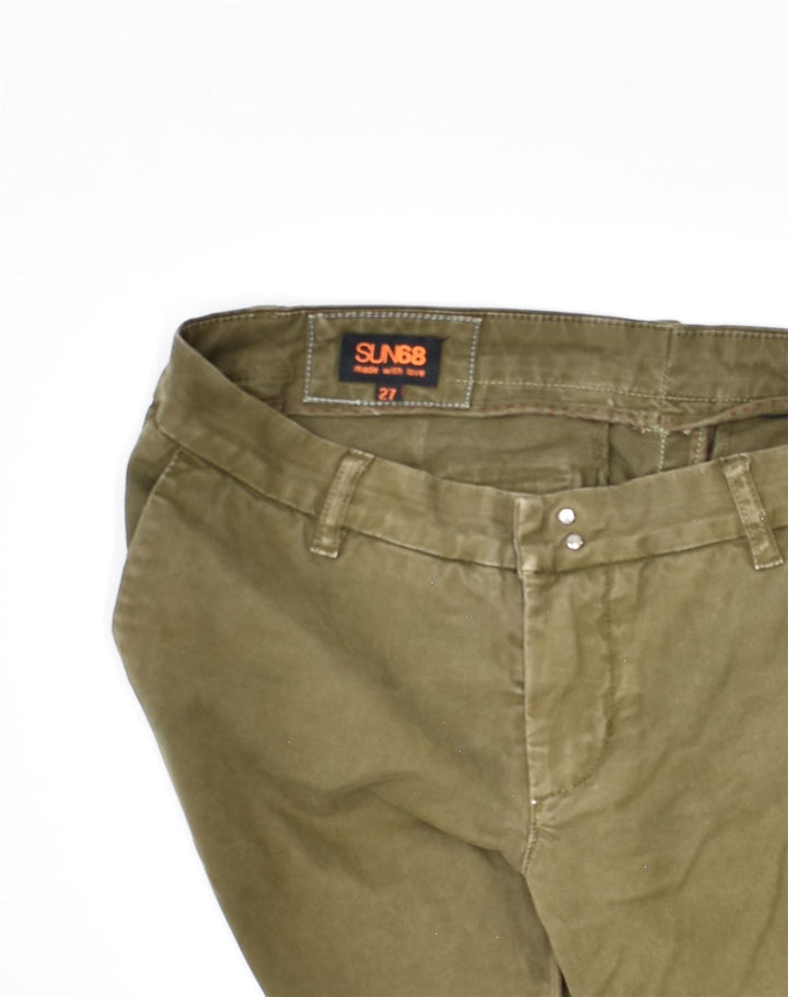 SUN68 Womens Skinny Chino Trousers W30 L33 Khaki Cotton | Vintage Sun68 | Thrift | Second-Hand Sun68 | Used Clothing | Messina Hembry 