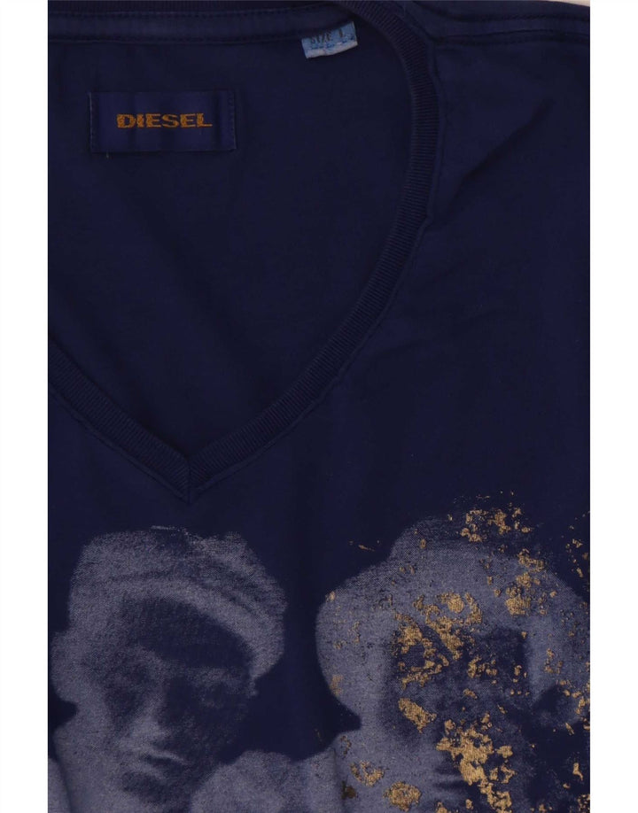 Tricou grafic pentru bărbați Diesel Top mare albastru