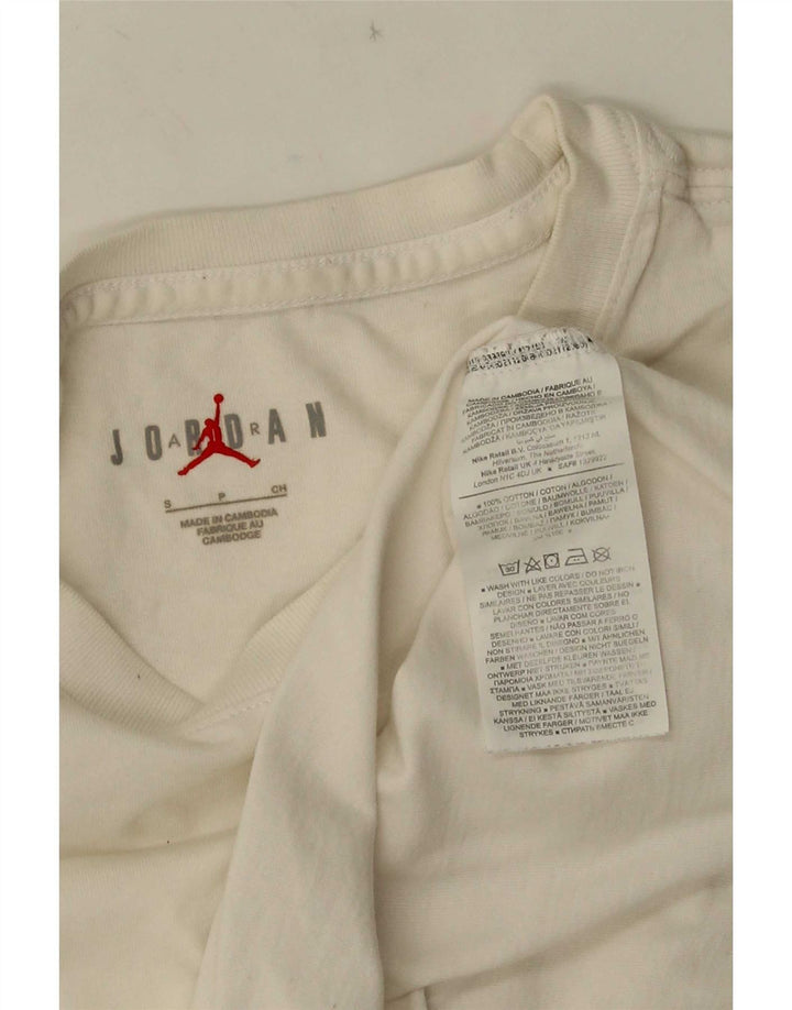Jordan Mens Graphic T-Shirt Top Small White Cotton
