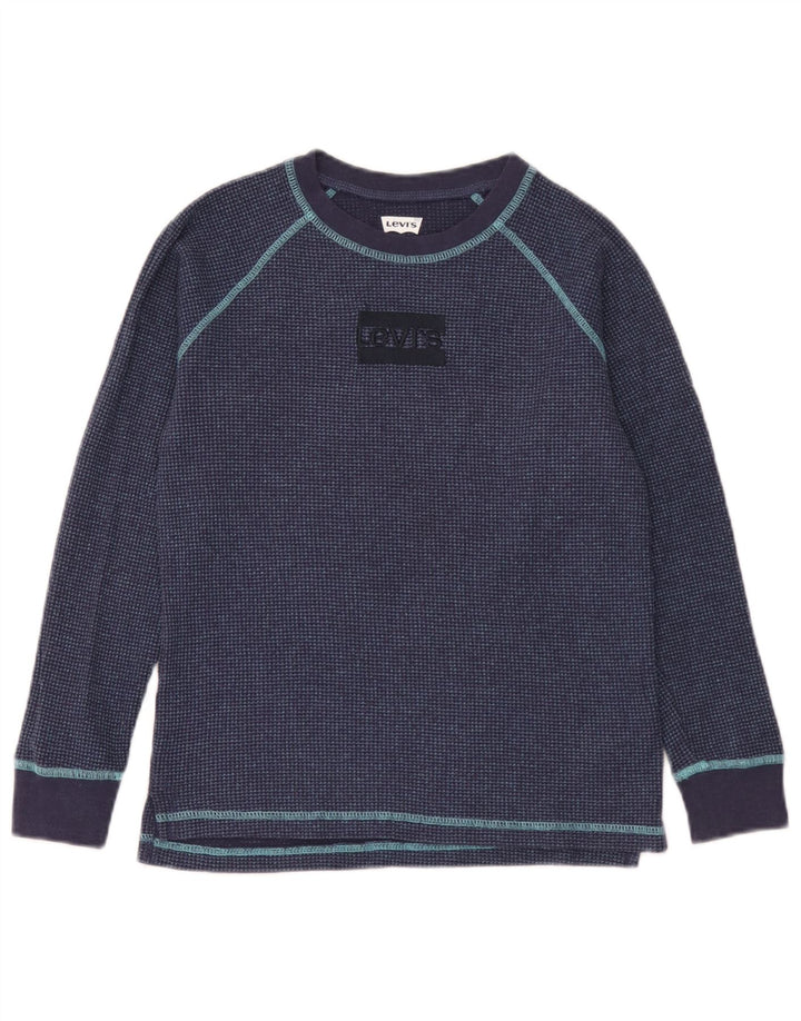 Levi's Boys Top Long Sleeve 11-12 Years Navy Blue Cotton