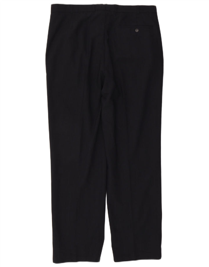 Marks & Spencer Herren-Anzughose mit Pegged-Anzug, W36 L31, marineblaues Polyester