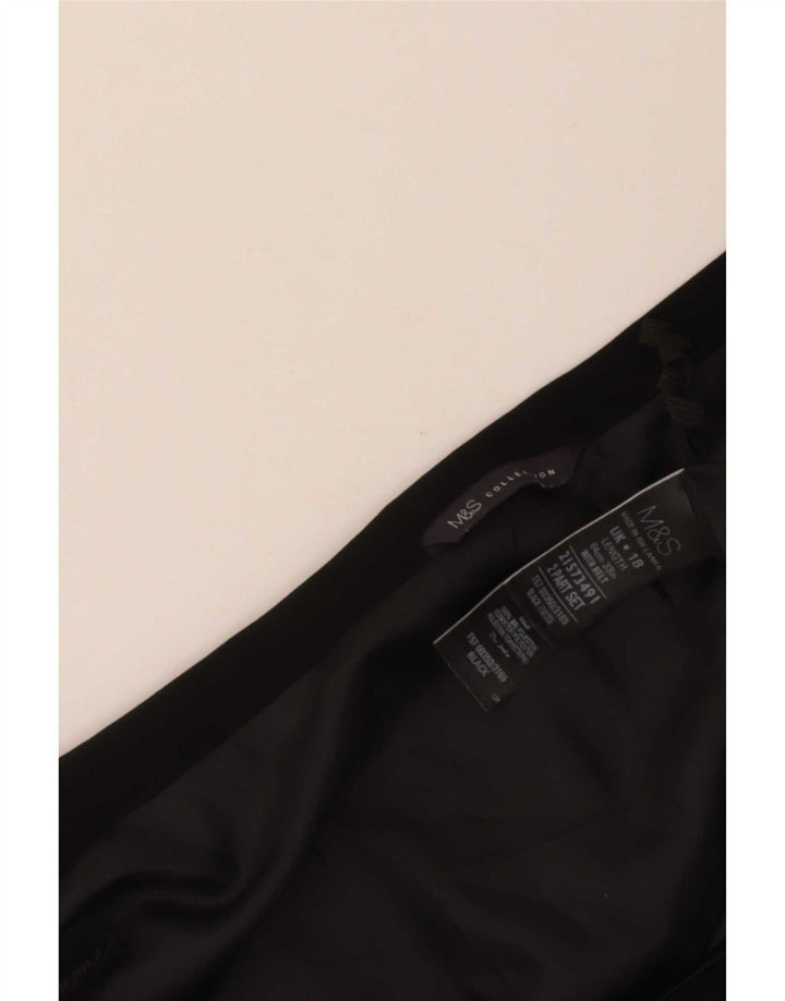 Marks & Spencer Jupe trapèze pour femme UK 18 XL W36 Noir Polyester