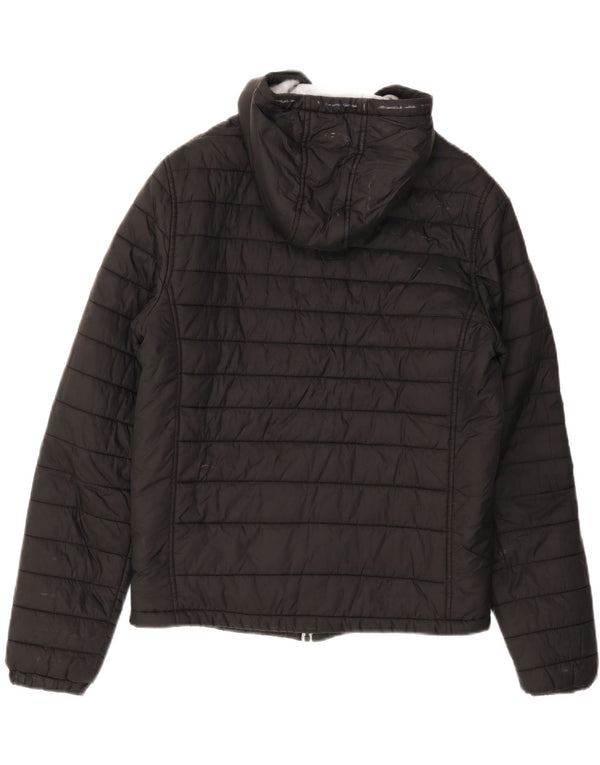 Champion Mens Hooded Padded Jacket UK 38 Medium Black Polyamide