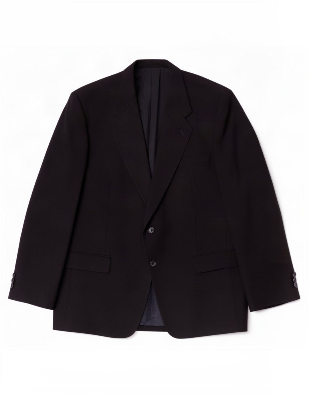 Giacca blazer vintage da uomo a 2 bottoni IT 54 2XL lana nera