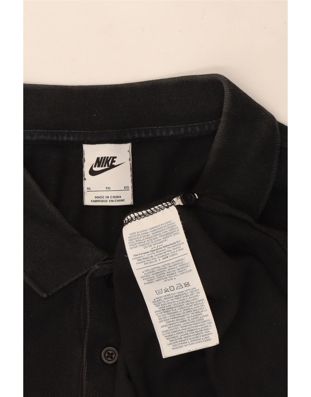 Nike Mens Polo Shirt XL Black Cotton