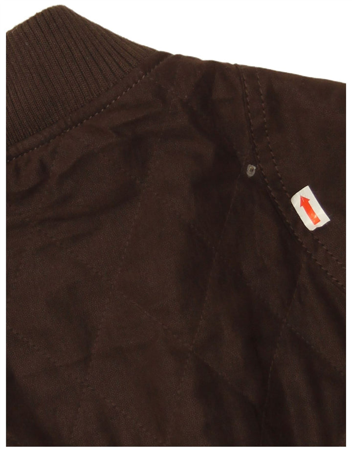Jaqueta bomber acolchoada masculina Zara Reino Unido 38 poliéster marrom médio