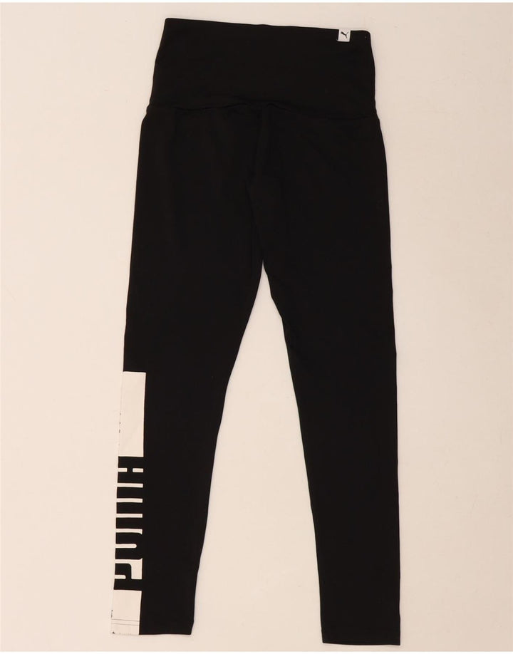 PUMA Grafiske Leggings til kvinder UK 8 Lille sort farveblok
