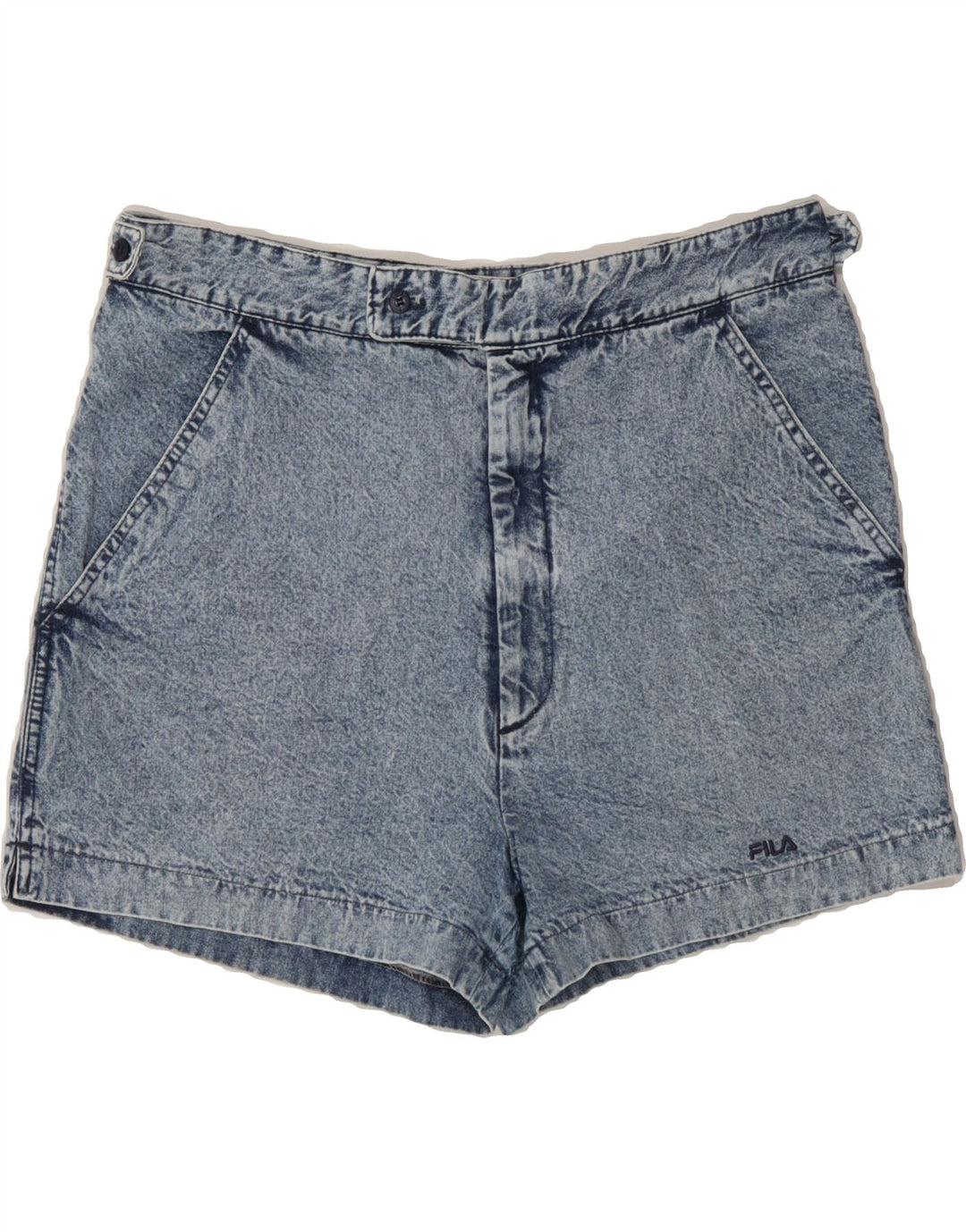 FILA Womens High Waist Denim Shorts W34 Large Blue Vintage Fila and Second-Hand Fila from Messina Hembry 
