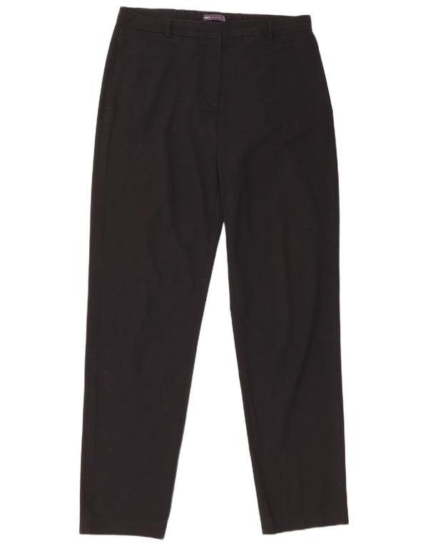 Marks & Spencer Womens High Waist Chino Trousers UK 14 Large W34 L32 Black