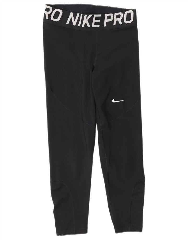 Nike Womens Dri Fit Graphic Capri Leggings UK 10 Small  Black