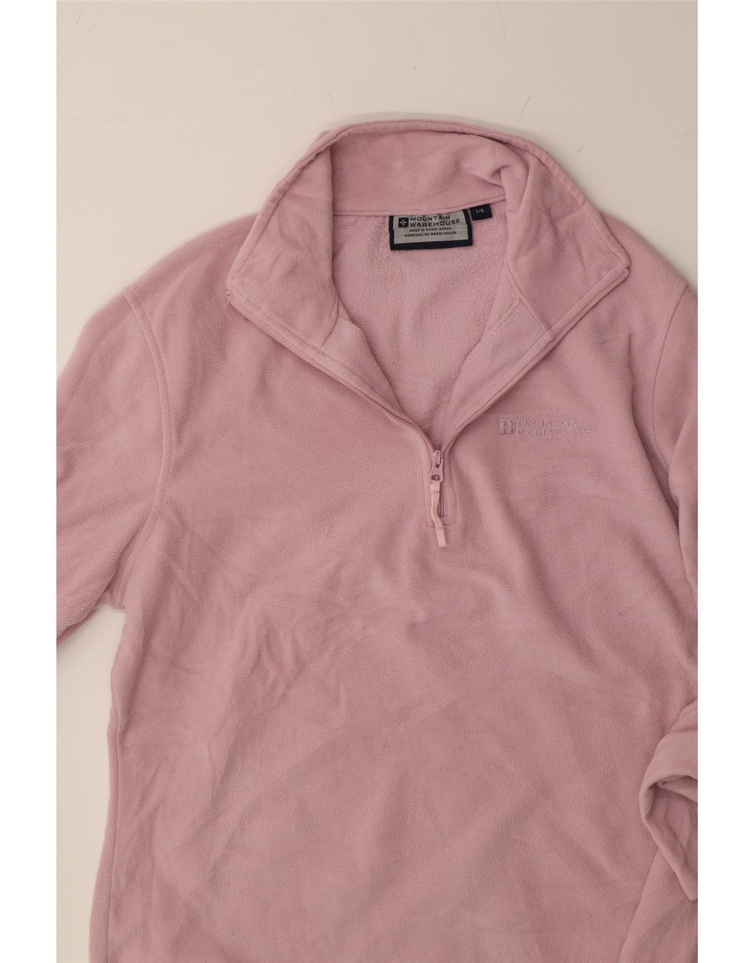 MOUNTAIN WAREHOUSE Mens Zip Neck Fleece Jumper Large Pink Polyester Vintage Mountain Warehouse and Second-Hand Mountain Warehouse from Messina Hembry 