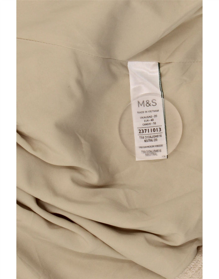 MARKS & SPENCER Womens Open Blazer Jacket UK 20 2XL Beige Linen