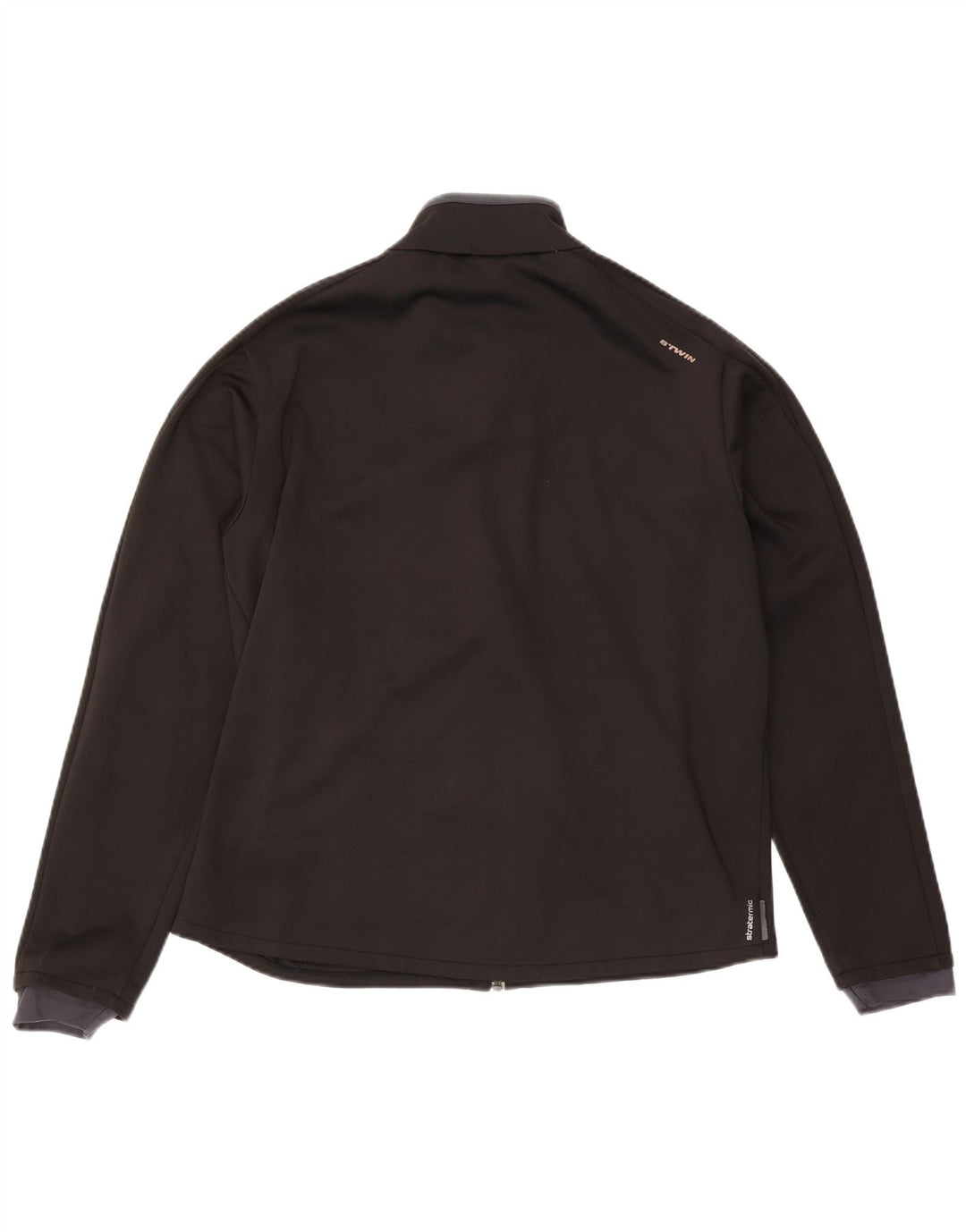 Vintage Mens Tracksuit Top Jacket Large Black Polyester