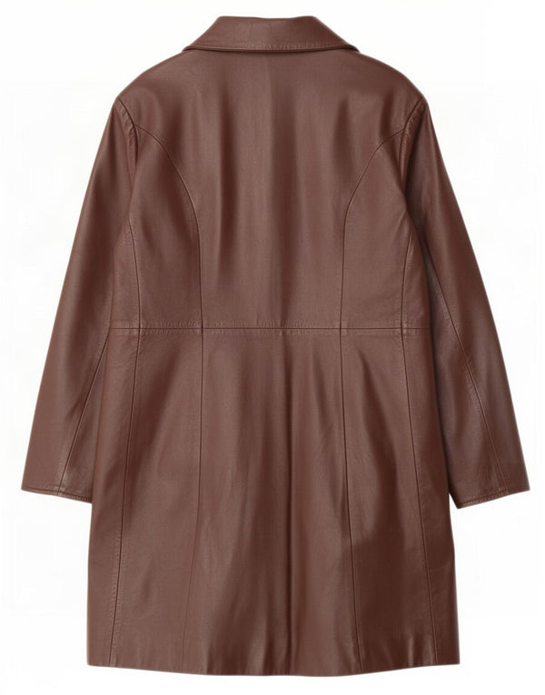Cappotto in pelle vintage da donna IT 48 XL Marrone