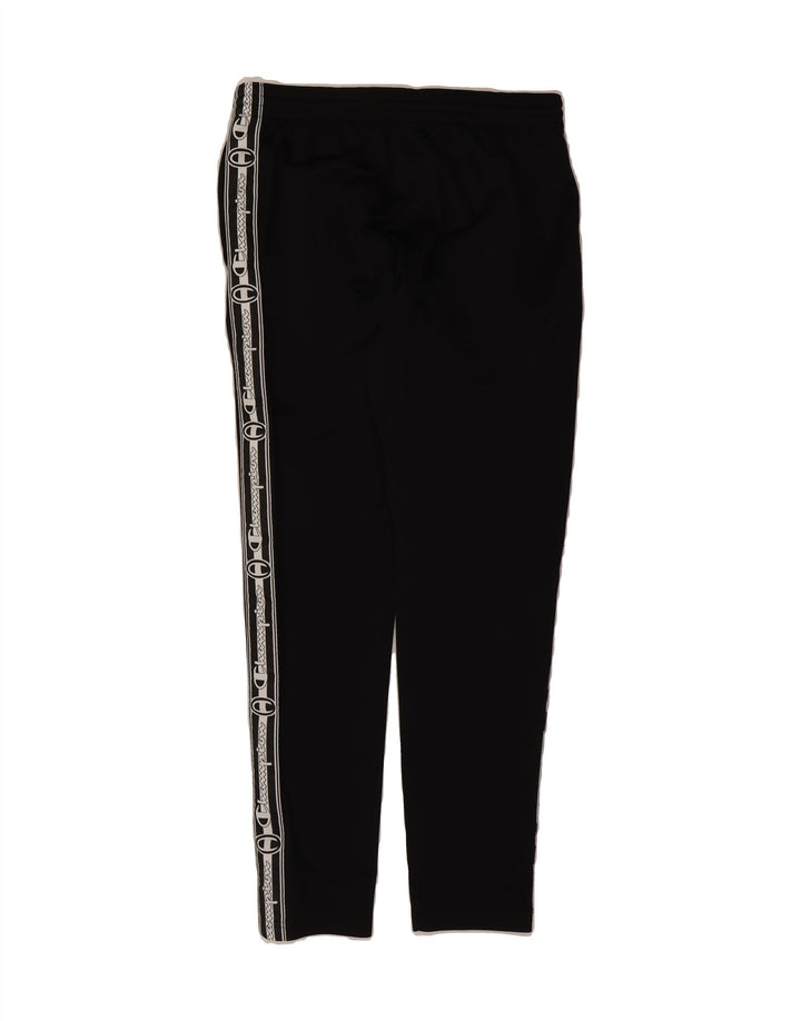 CHAMPION Mens Graphic Tracksuit Trousers Medium  Black Polyester Vintage Champion and Second-Hand Champion from Messina Hembry 