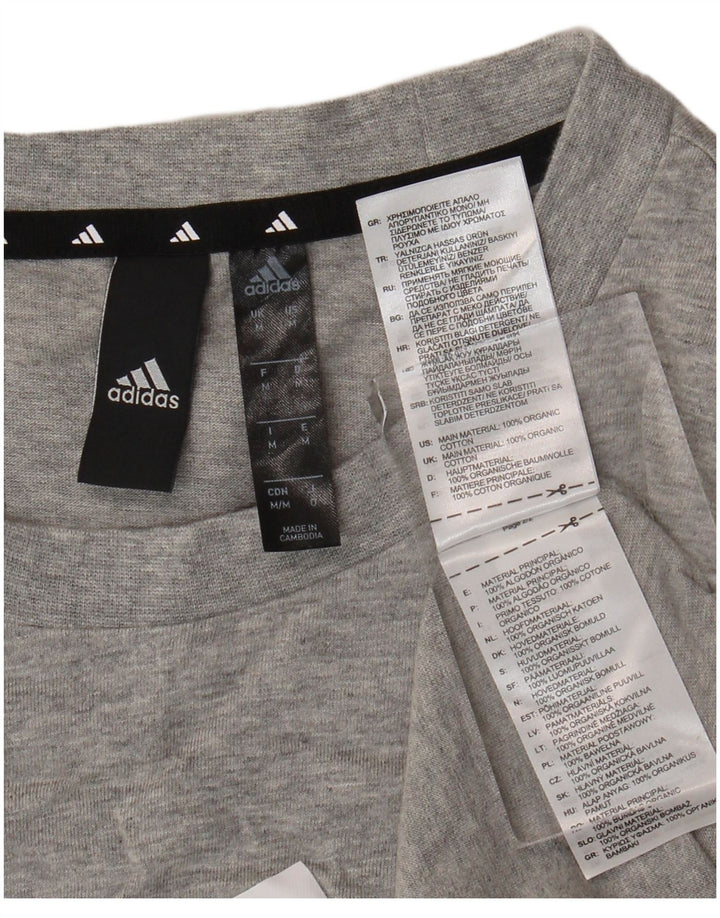 T-shirt grafica da uomo Adidas Top in cotone grigio medio