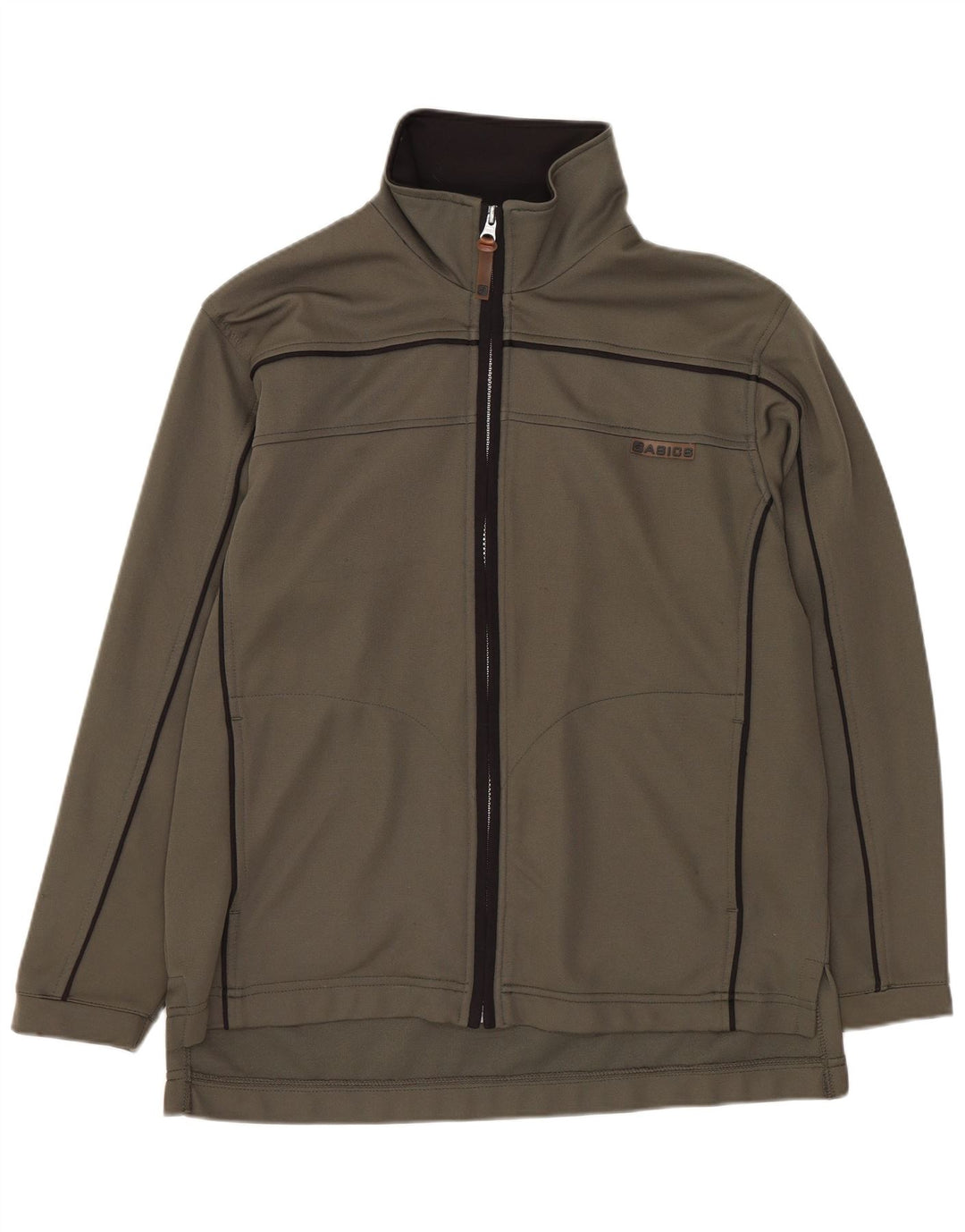 Asics Mens Tracksuit Top Jacket Medium Khaki Polyester