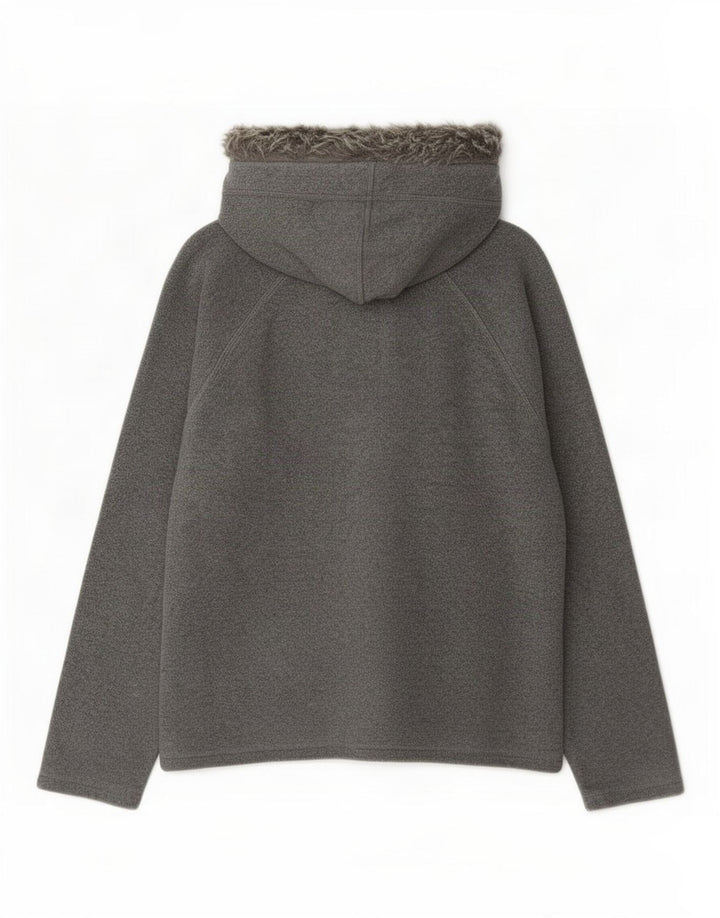 Marks & Spencer Chaqueta polar con capucha para mujer UK 44 Poliéster gris medio