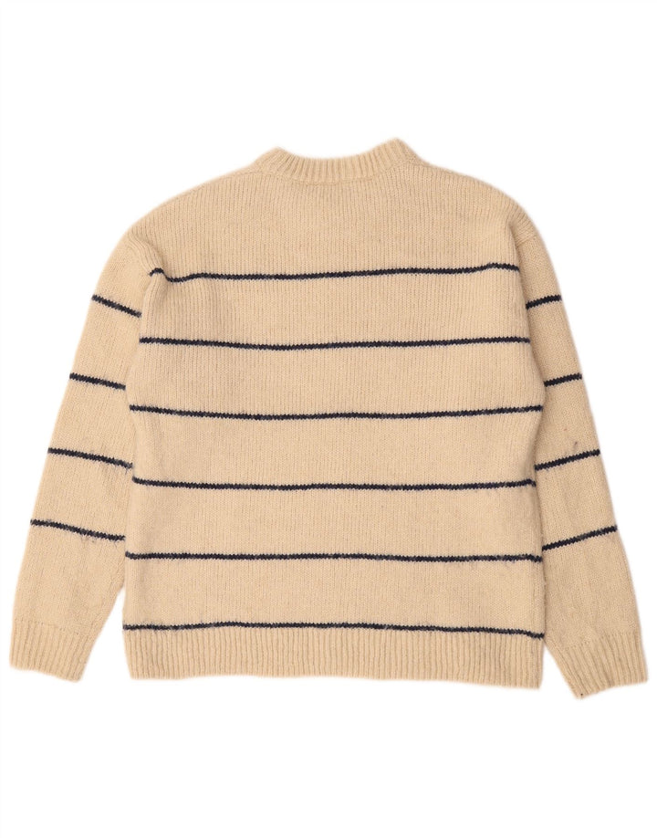 Zara Boys Crew Neck Jumper Sweater 13-14 Years Beige Striped Polyester