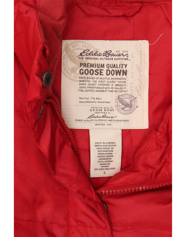 Eddie Bauer Damen Wattierte Jacke UK 16 Large Rot Polyester